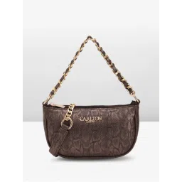 Carlton London Raffaella Brown Textured Sling Bag (M)-image-57