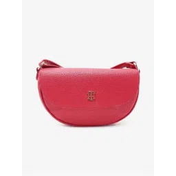 Tommy Hilfiger Solid Red Pu Sling Bag-image-49