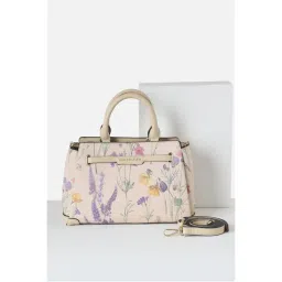 Van Heusen Womens Cream Floral Print Casual Satchel Bag-picture-10