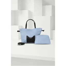 Van Heusen Women Light Blue Patterned Casual Handbag with Pouch and Detachable Strap-picture-19