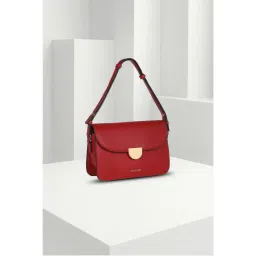 Van Heusen Women Red Solid Casual Handbag-image-36