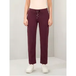 Amante Women Wine Mid Rise Relaxed Fit Full Length Trackpant-picture-10