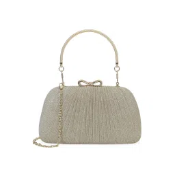 Akiki London Women Barnet Frame Clutch With Detachable Strap -Gold (S)-picture-33