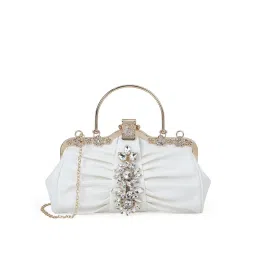 Akiki London Women Ealing Handle Clutch With Detachable Strap -White (S)-picture-30