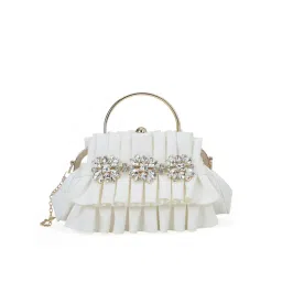 Akiki London Women Richmond Handle Clutch With Detachable Strap -White (S)-picture-18