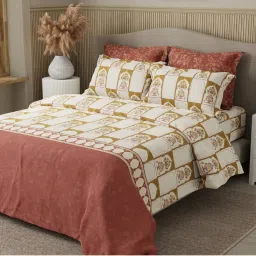 Boutique Living 100% Cotton Multicolor Digital Ethnic Print King Bedsheet with 4 Pillow Covers-image-10