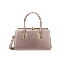 Lavie Luxe Women Book Frame Satchel Bag with Detachable Strap -Rose Gold (M)-image-90