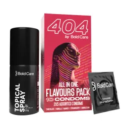 Bold Care Extend Topical Spray + 404 All in One Flavours Condoms Combo-picture-14