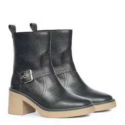 Saint G Women Black Leather Casual Boots-image-94