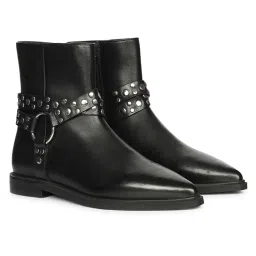 Saint G Women Black Leather Casual Boots-image-48