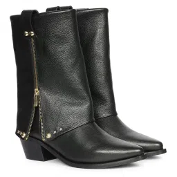 Saint G Women Black Leather Casual Boots-picture-38