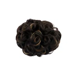 Stasia Street Dark Brown Messy Bun With Golden Highlights-image-12