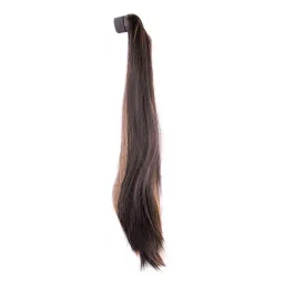 Stasia Street Clip-In 20 Inch Straight Dark Brown Ponytail With Golden Highlights-picture-19