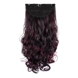 Stasia Street Clip-In 24 Inch Semi-Wavy Burgundy Hair Extensions-image-93