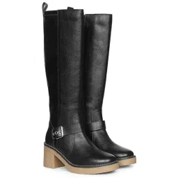 Saint G Women Black Leather Long Casual Boots-image-99