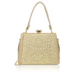 Lavie Signature Flare Framed Clutch with Detachable Chain -Gold (S)-picture-10