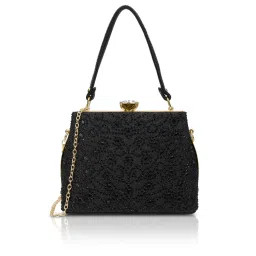 Lavie Signature Flare Framed Clutch with Detachable Chain -Black (S)-image-81