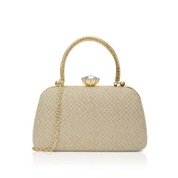 Lavie Signature Twist Handle Clutch with Detachable Chain -Gold (S)-picture-10