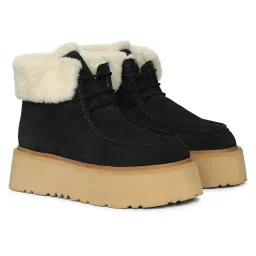 Saint G Women Black Leather Casual Boots-picture-21