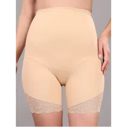 SOIE Women Seamless High Waist Bonded Tummy and Thigh Shaper with Lace-image-9