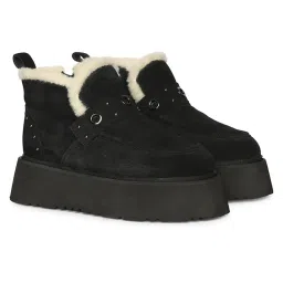 Saint G Women Black Suede Leather Casual Boots-picture-14