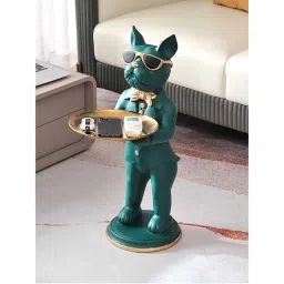 Smokey Cocktail Green Mr. Funky Sculpture with Tray-picture-22