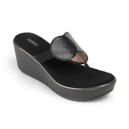 PEPPER Womens Black Wedges Heels-picture-10