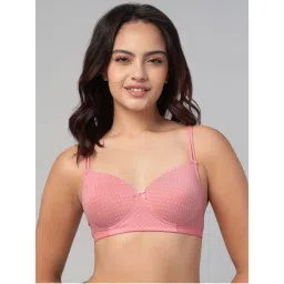 Clovia Polyamide Padded Full Cup Wire Free T-Shirt Bra - Pink-image-80