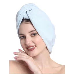 Creeva Light Blue Luxury Cotton Hair Wrap Towel-image-39