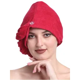 Creeva Red Luxury Cotton Hair Wrap Towel-image-35