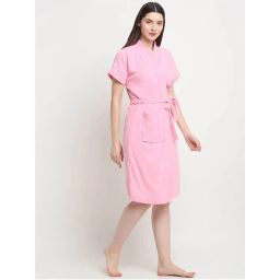 Creeva Baby Pink Micro Terry Bath Robe-picture-8