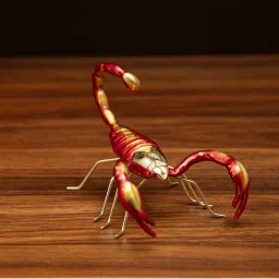 Gibox Brass Metal Red Scorpion Figurine Enamel Finish Table Accent-picture-17