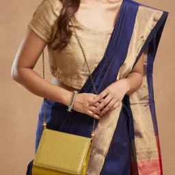 fabindia fashion Fabindia Yellow Polyester Clutch with Detachable Chain (M)-picture-10