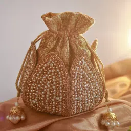 THE TAN CLAN Uttara Embroidered Mini Lotus Potli image 1