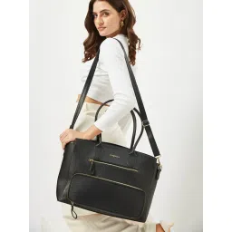 FARGO Ornate Black Tote Bag with Detachable Strap (S) image 1