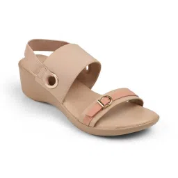 PEPPER Womens Peach Wedges Heels-picture-13