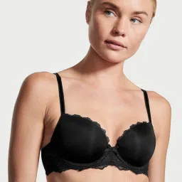 victoria's secret intimates Victoria's Secret Dream Angels Lightly-Lined Lace Black T-Shirt Bra (34B)-picture-19
