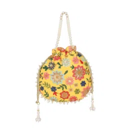 Lavie Jiya Floral Embriodered - Womens Potli (Ocher) (S)-picture-11
