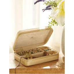 Pure Home + Living Pink Rectangle Faux Leather Travel Jewellery Box-image-5