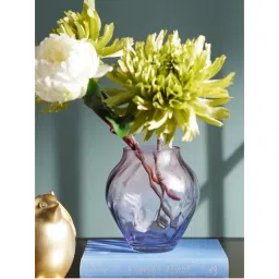 Pure Home + Living Purple Ombre Swirl Textured Glass Vase (S)-image-47