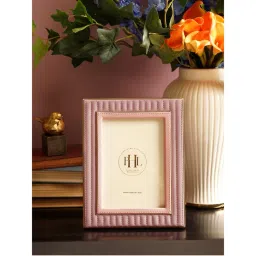 Pure Home + Living Purple & Pink Stitched Faux Leather Photo Frame-image-32