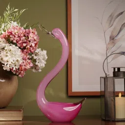 Pure Home + Living Pink Glass Swan Bird Figurine-picture-24
