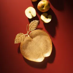 Pure Home + Living Gold Apple Shaped Textured Decorative Platter-picture-21