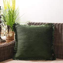 Pure Home + Living Green Textured Square Cushion Cover (16X16 Inches)-picture-40