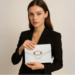 United Colors of Benetton Women Cosima PU Sling Bag With Detachable Strap - White-image-100