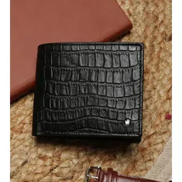 Louis Philippe Men Black Textured Genuine Leather Wallet-picture-16