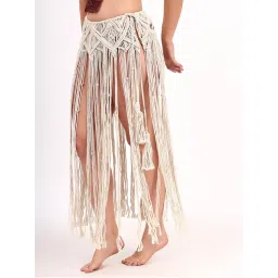 Velvery Women Off White Self Design Sarong-image-41