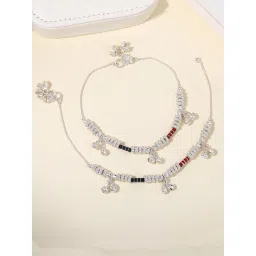 Estele Rhodium Plated Gehena Anklets image 1