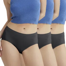 B'There Women Charcoal Seamless Full Briefs (Pack of 3)-picture-41