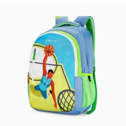 Nasher Miles Cyan Blue Basketball Theme Backpack with 3 Compartment and Rain Cover-picture-19